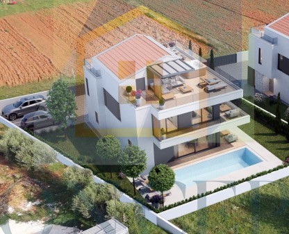 Poreč, uža okolica, samostojna luksuzna vila s bazenom i krovno teraso, 2 km od morja