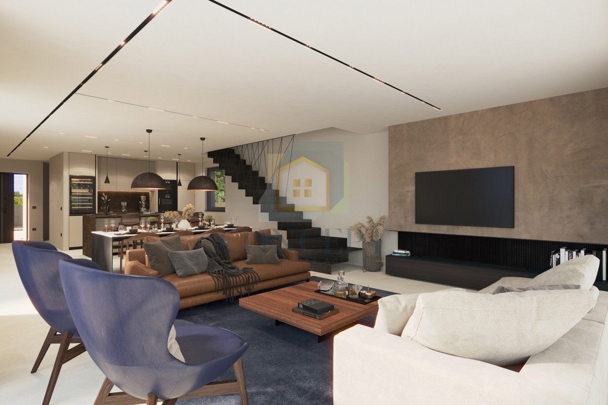 Poreč, okolica, Moderna vila s bazenom na robu vasi, 17 km od morja