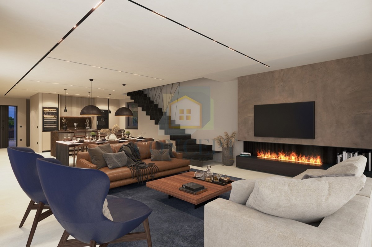 Poreč, okolica, Moderna vila s bazenom na robu vasi, 17 km od morja