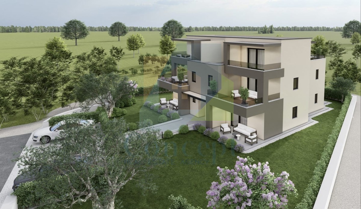 Poreč, okolica, Luksuzni dvoetažni stan s pogledom na morje, 3 km od morja