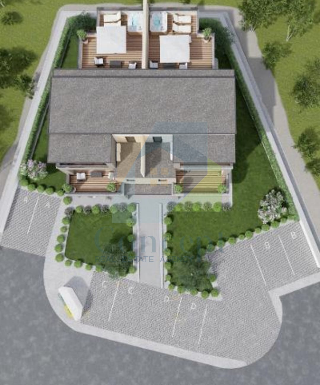 Poreč, okolica, Luksuzni dvoetažni stan s pogledom na morje, 3 km od morja