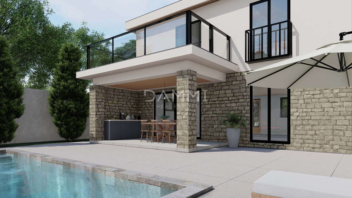 ISTRA, ŽMINJ - Moderna hiša s bazenom na odlični lokaciji