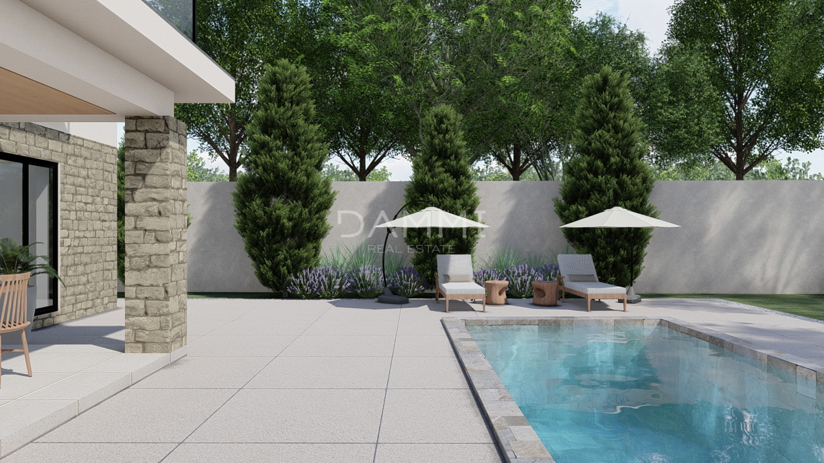 ISTRA, ŽMINJ - Moderna hiša s bazenom na odlični lokaciji