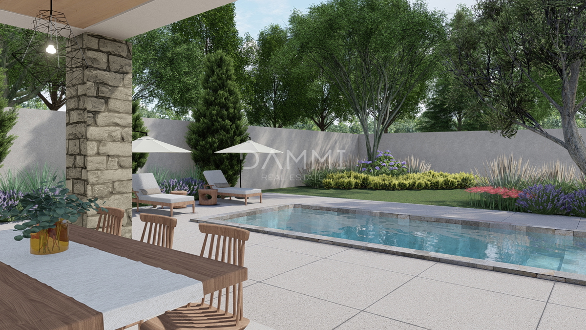 ISTRA, ŽMINJ - Moderna hiša s bazenom na odlični lokaciji