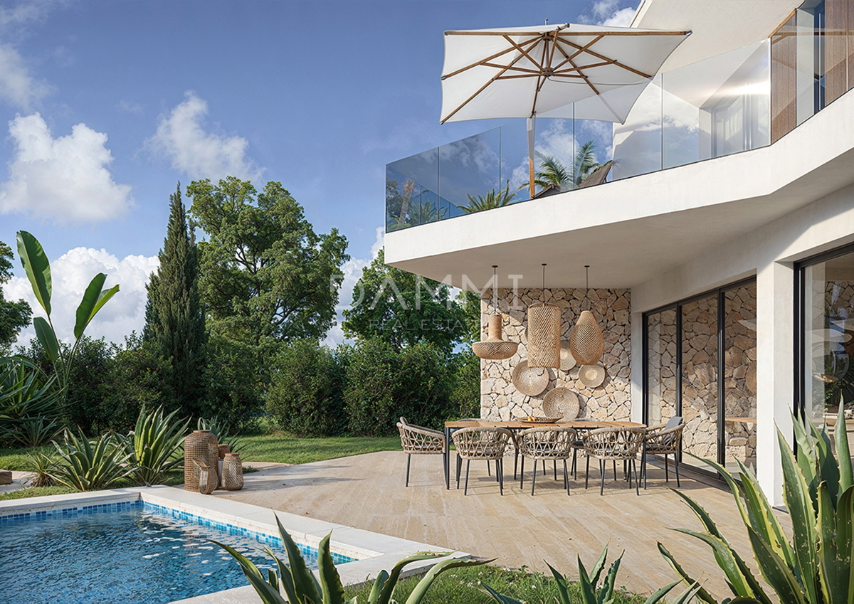 ISTRA, TINJAN - Moderna vila z edinstvenim bazenom in igriščem za padel
