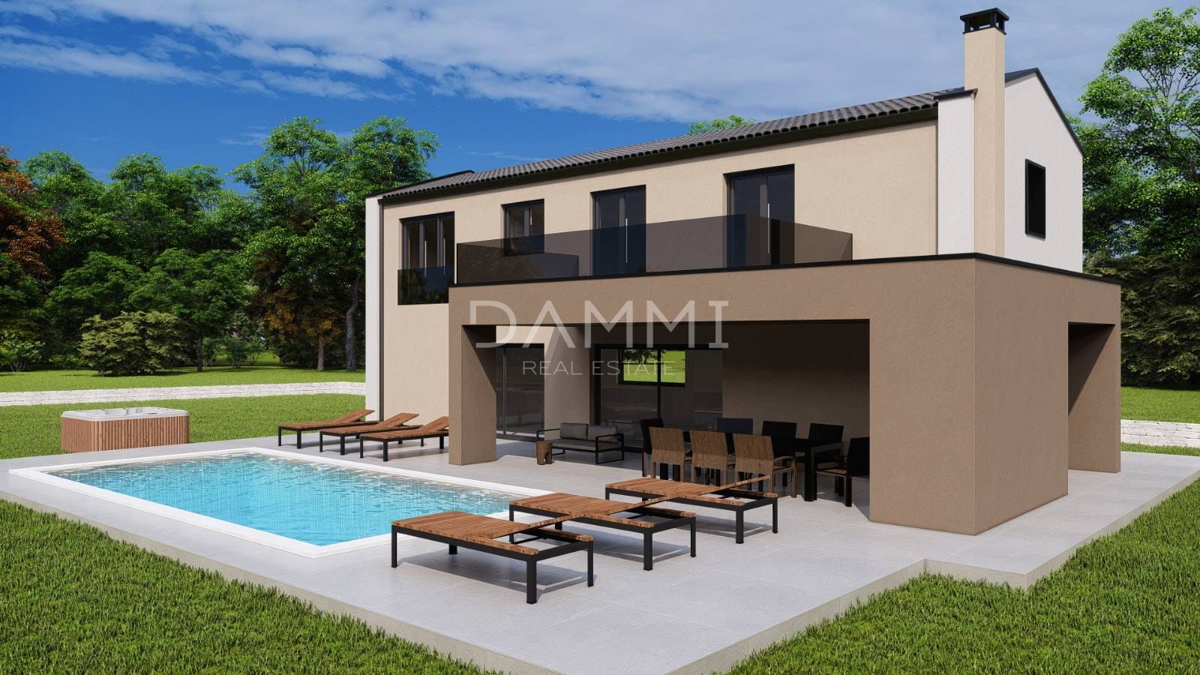 ISTRA, TINJAN - Hiša z bazenom na osamljeni lokaciji in čudovitim razgledom