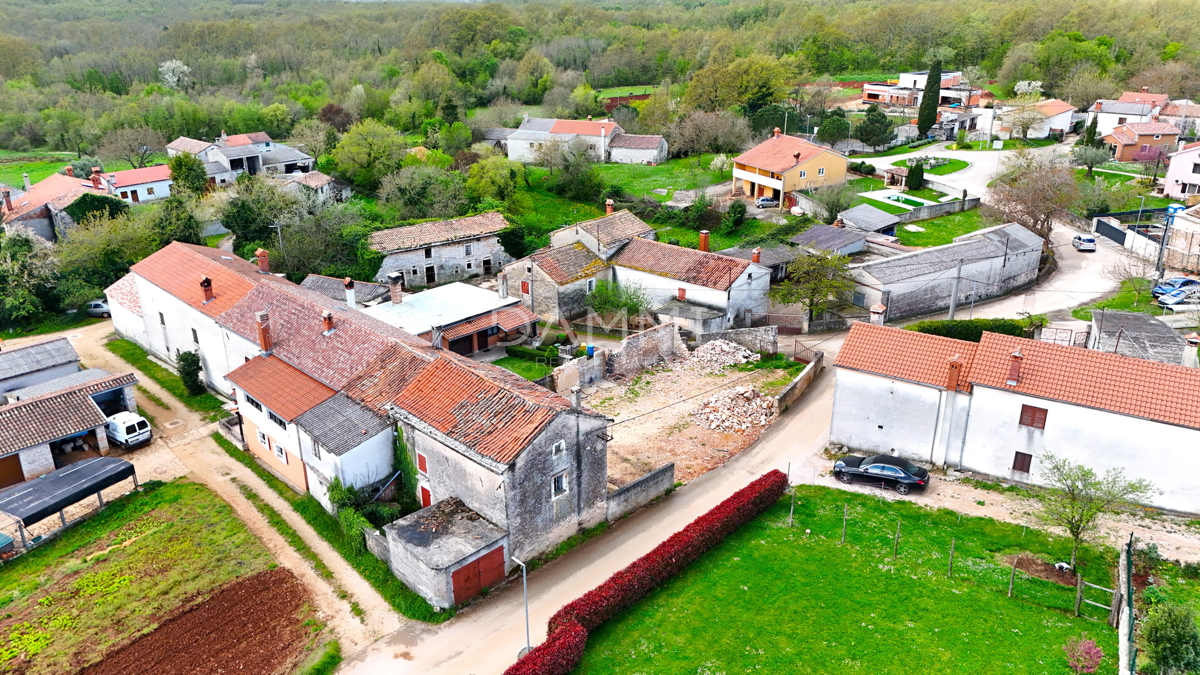 ISTRA, ŽMINJ - Kamnita hiša z dvoriščem 500 m2