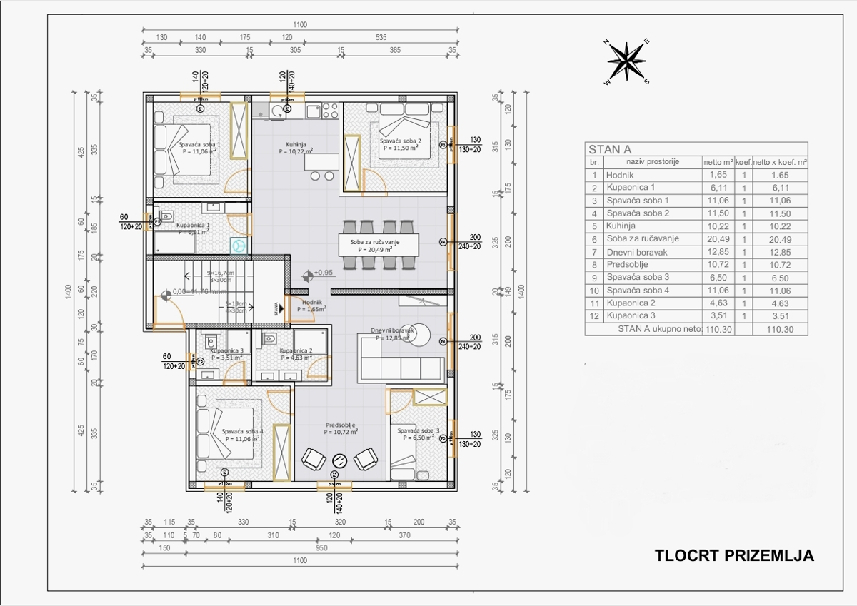 Istra, Valbandon - štirisobno stanovanje v novogradnji