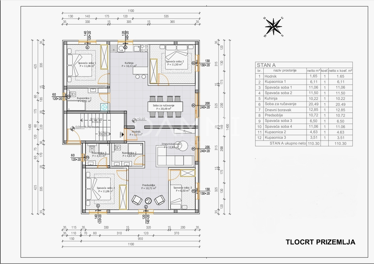 Istra, Valbandon - štirisobno stanovanje v novogradnji