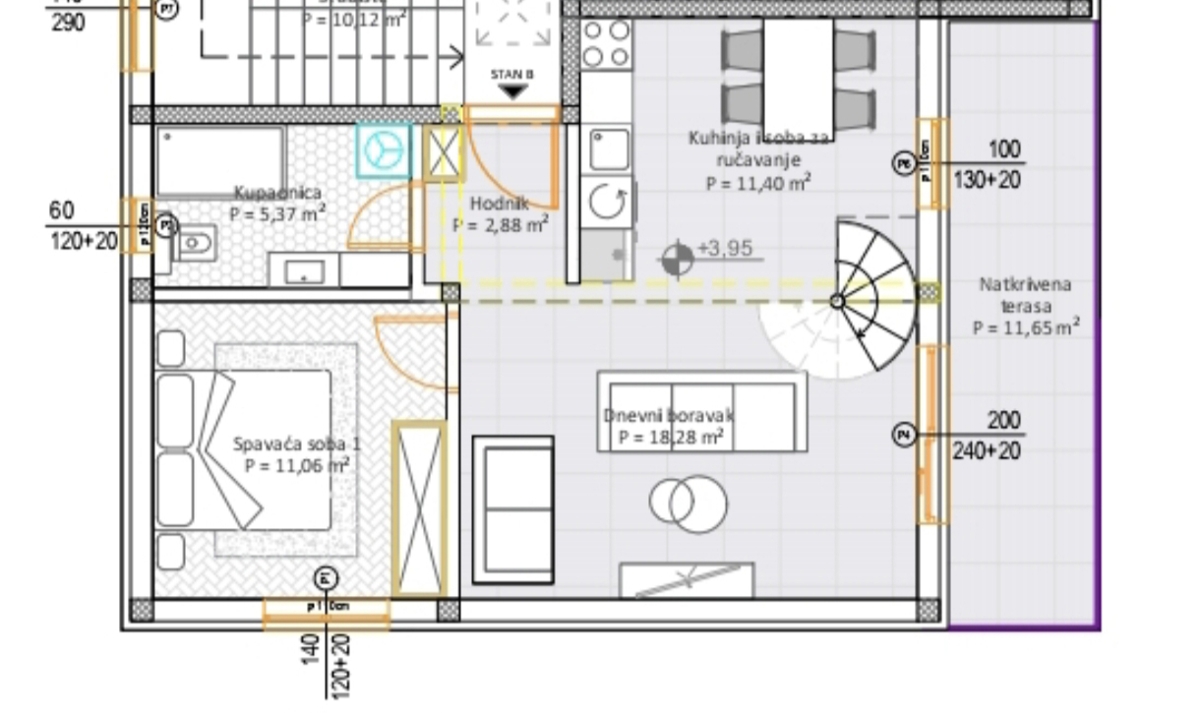 Istra, Valbandon - dvosobno stanovanje v novogradnji