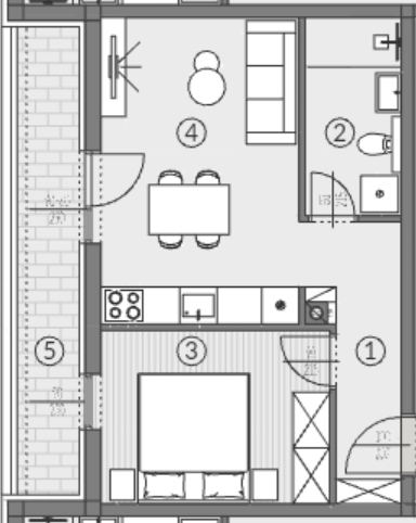 Istra, Pula - enosobno stanovanje, novogradnja, 2. nadstropje