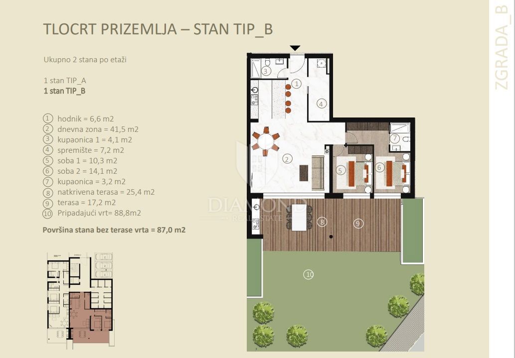 Apartmaj Novigrad, 98m2