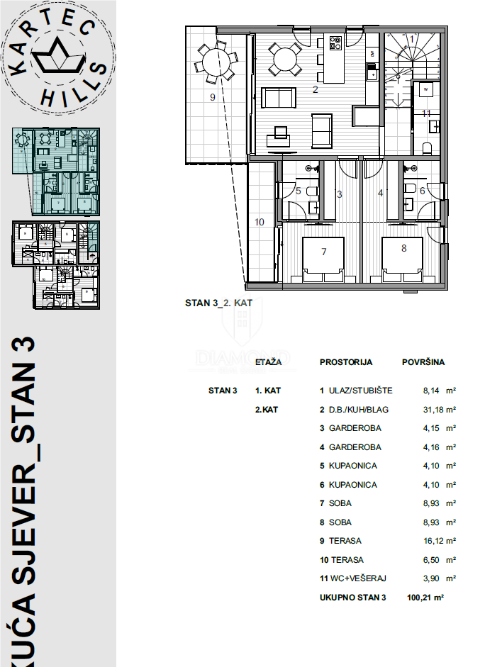 Apartmaj Krk, 79,21m2