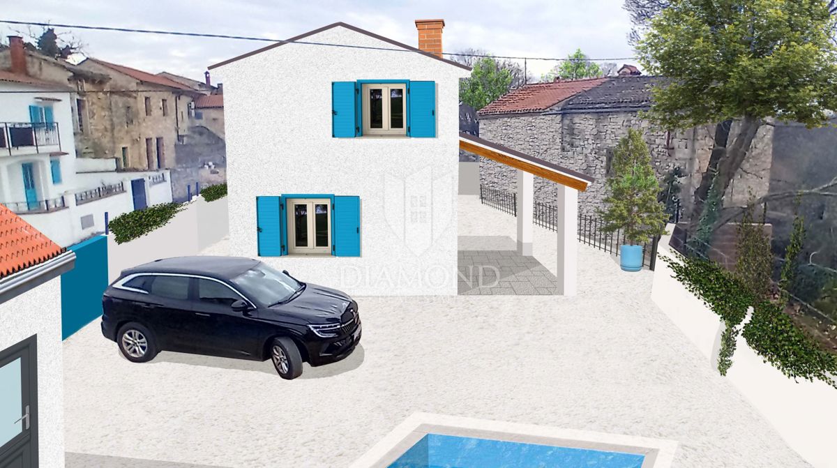  Roh bau počitniška hiša z bazenom v bližini Svetvinčenta!