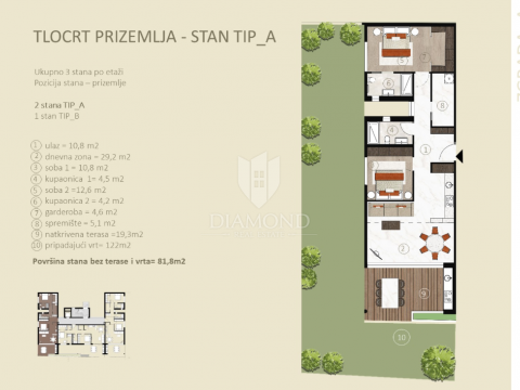 Apartmaj Novigrad, 98m2