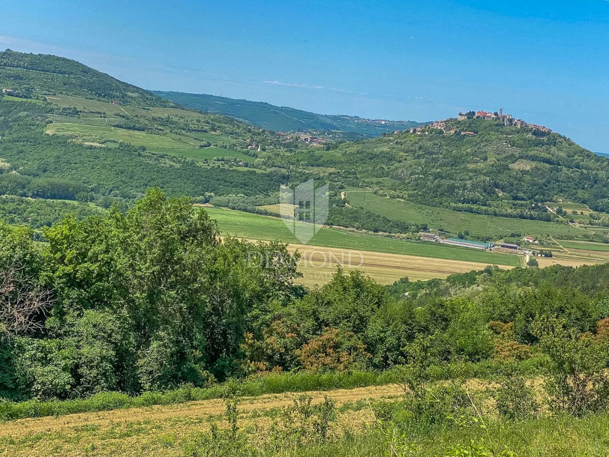 Istra, Motovun, okolica zemljišće z gradbenim dovoljenjem!