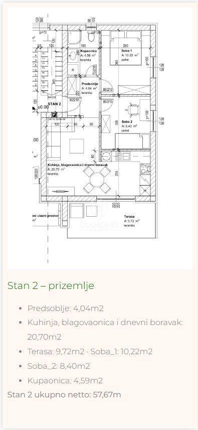 Apartmaj Sroki, Viškovo, 58m2