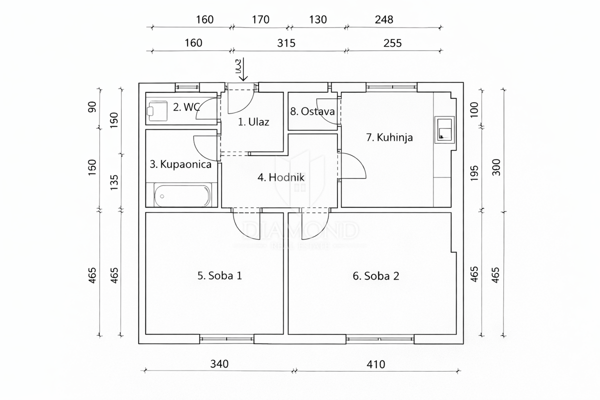Apartmaj Donji grad, Donji Grad, 56m2