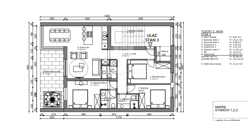 Apartmaj Poreč, 111,15m2