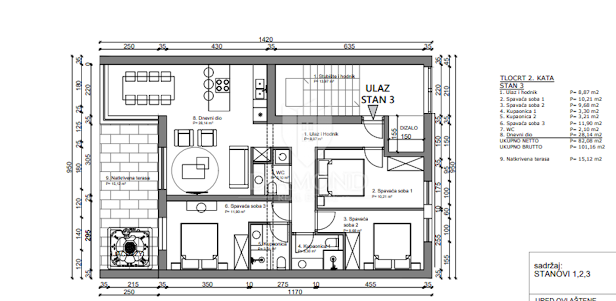 Apartmaj Poreč, 111,15m2