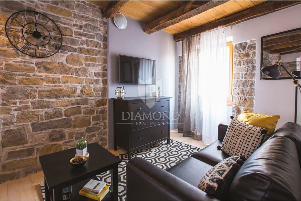 Istra, Oprtalj - Hiša s 3 Apartmaji in Poslovnim Prostorom