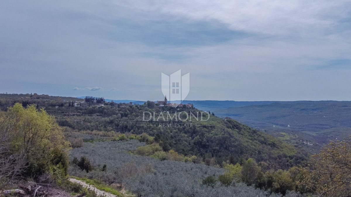 Istra, Grožnjan, zemljišče s panoramskim razgledom na morje!
