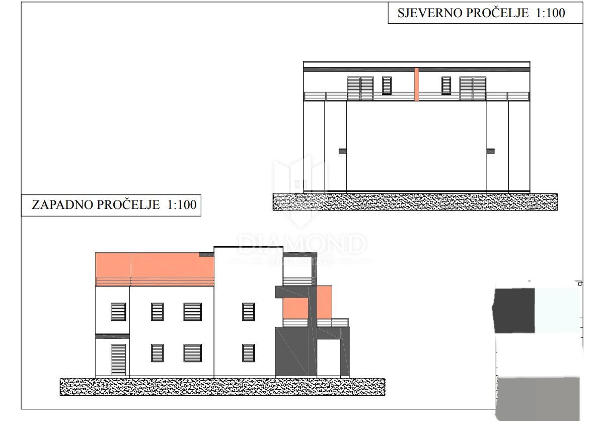 Poreč, okolica, dvoetažni trisobni apartma s pogledom na morje!