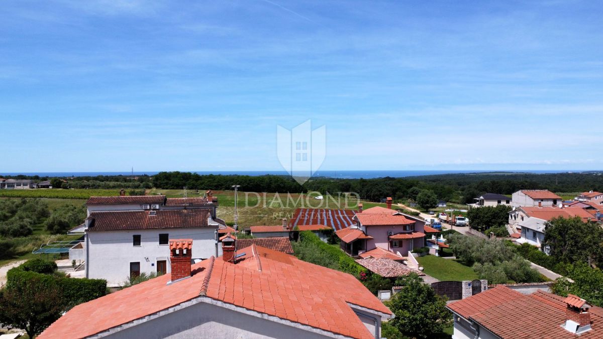 Poreč, okolica, dvojna hiša s strešno teraso – pogled na morje!