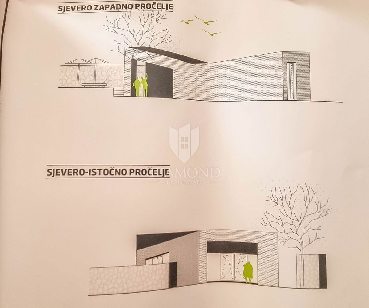 Rovinj, okolica, zemljišče s projektom - PRILOŽNOST!!!