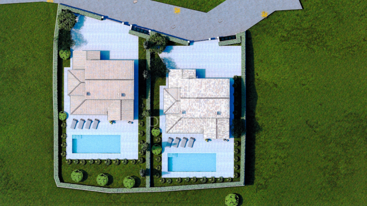 Poreč okolica – zemljišče 771 m² z dovoljenjem za vilo in bazen
