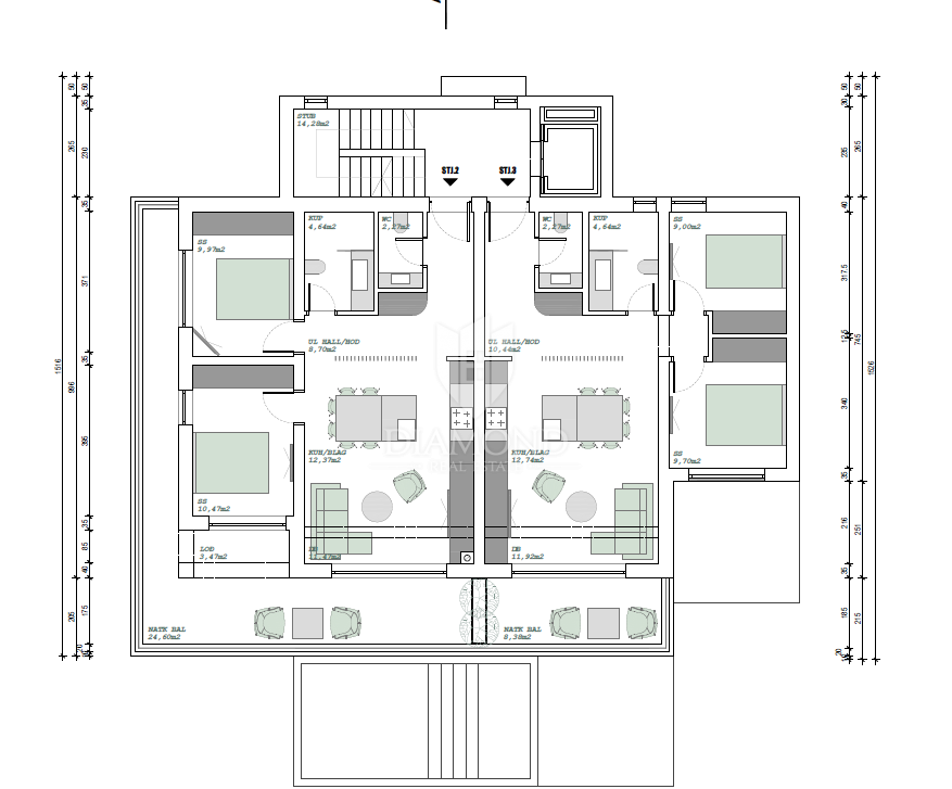 Apartmaj Jadranovo, Crikvenica, 61m2
