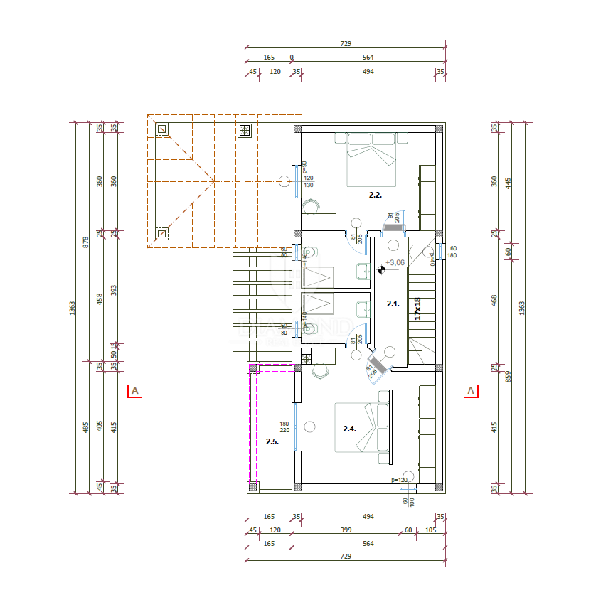 Žminj, okolica, nova hiša z bazenom v podeželski idili