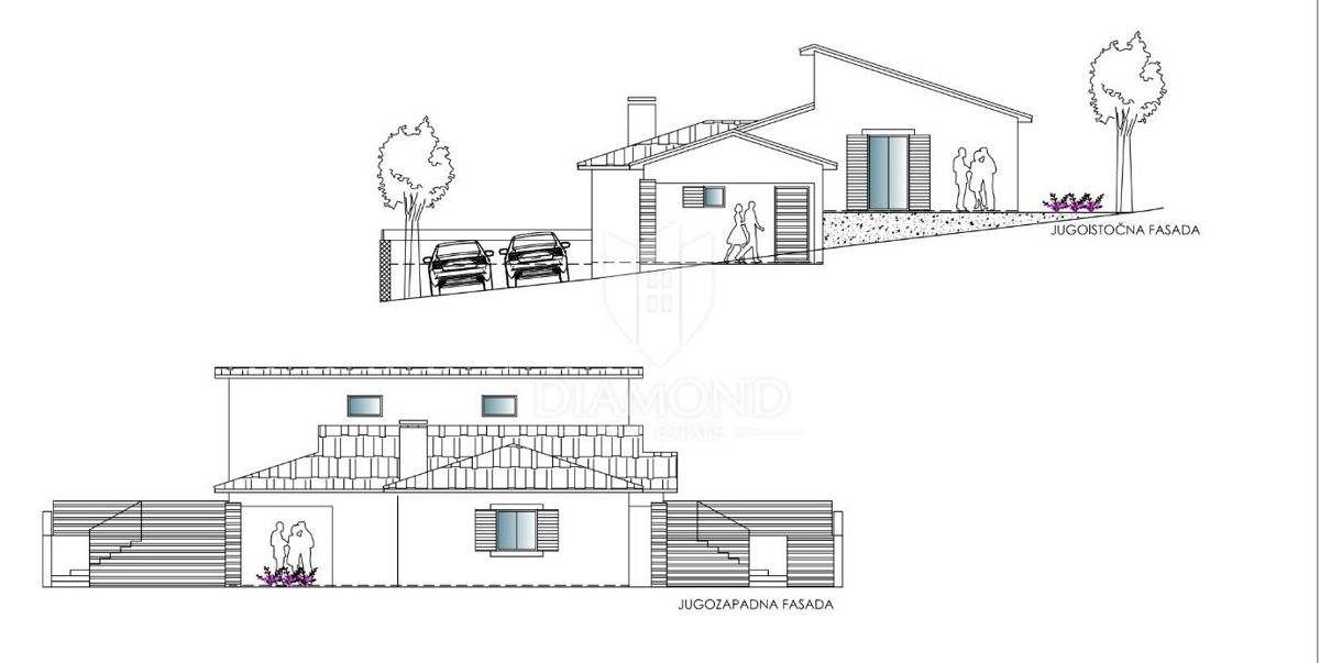 Kršan, okolica - gradbeno zemljišče z dovoljenjem