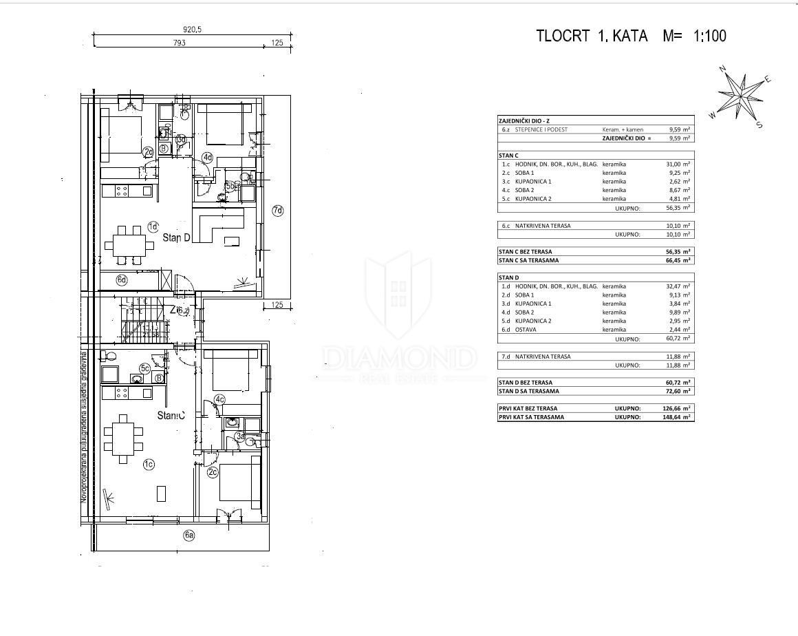 Apartmaj Murine, Umag, 66m2