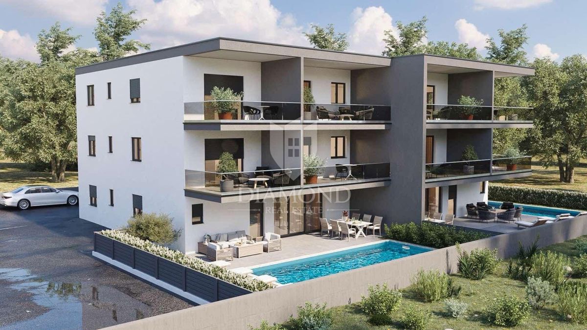 Novigrad, novogradnja, stanovanje z odprtim pogledom na morje!