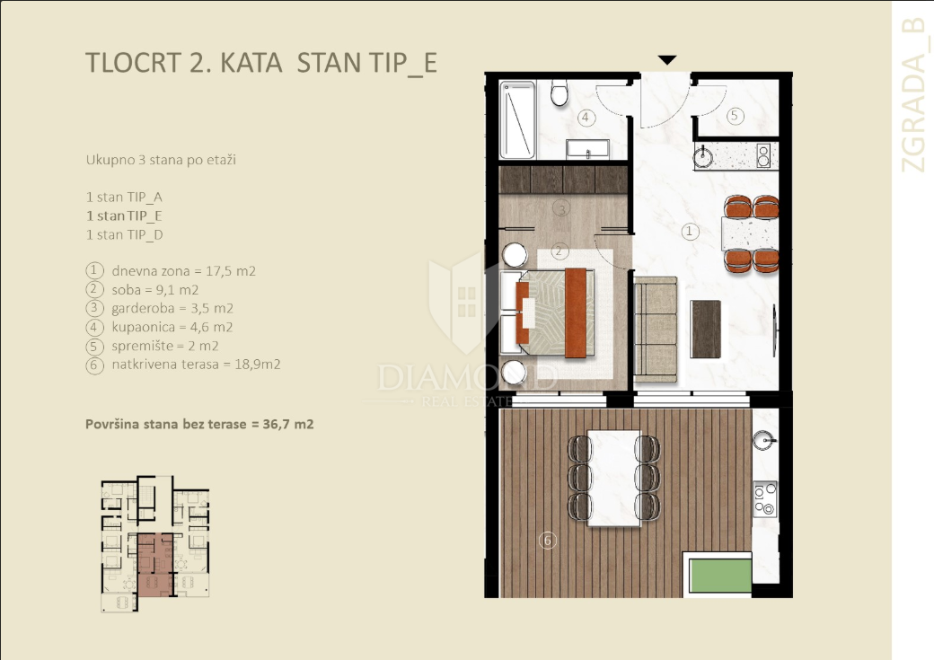 Apartmaj Novigrad, 98m2