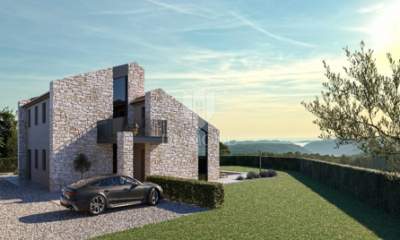 Sv. Lovreč okolica – moderna vila v gradnji z razgledom na morje