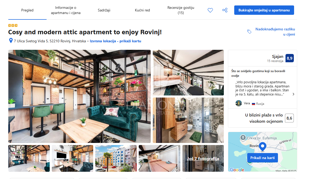 EKSKLUZIVNO pri Diamond! Apartma v Rovinju na iskani lokaciji