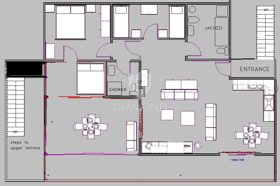 Umag, okolica, čudovito stanovanje 116 m2 s pogledom na morje