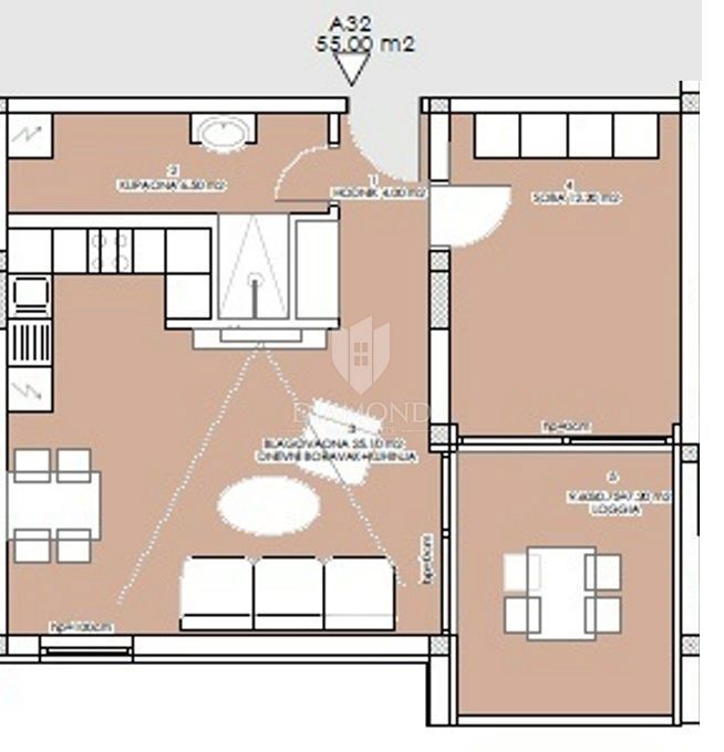 Novogradnja v zelenju, 55 m² stanovanje blizu morja in mestnega središča