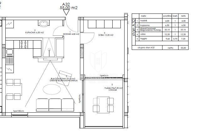 Novogradnja v zelenju, 55 m² stanovanje blizu morja in mestnega središča