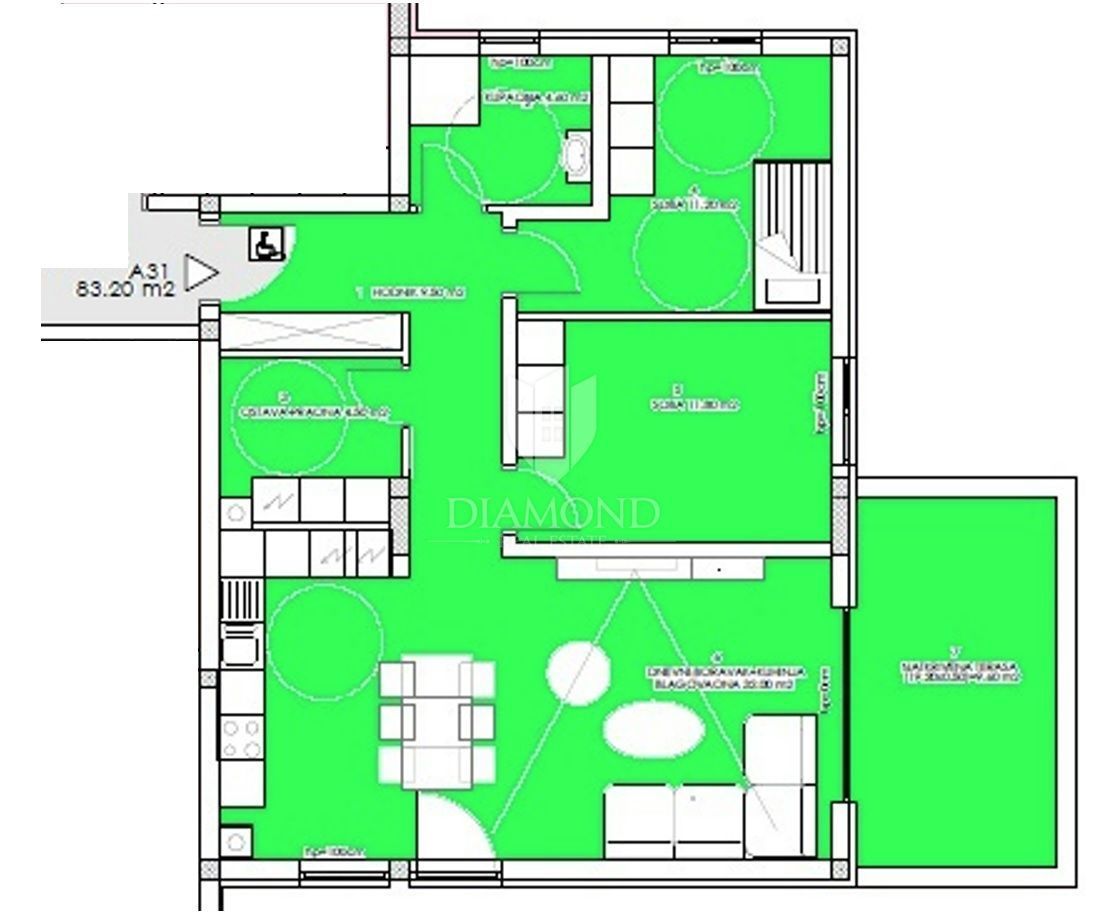 Apartmaj Veli vrh, Pula, 81,40m2