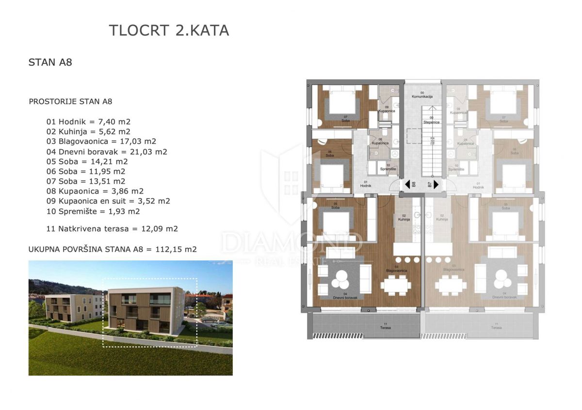 Apartmaj Labin, 112,15m2