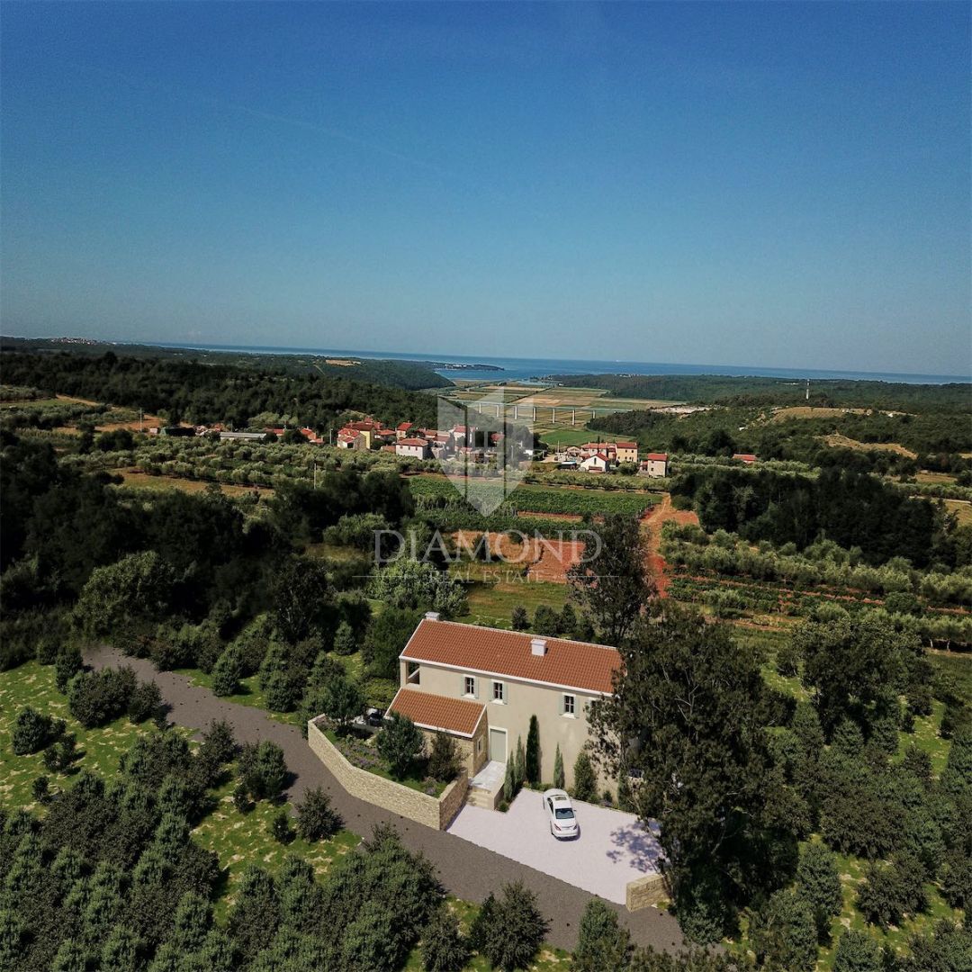 Okolica Brtonigle! Luksuzna vila s poznim pogledom na morje!