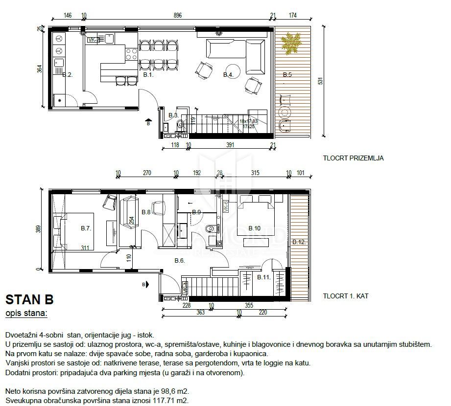 Apartmaj Rovinj, 117,71m2