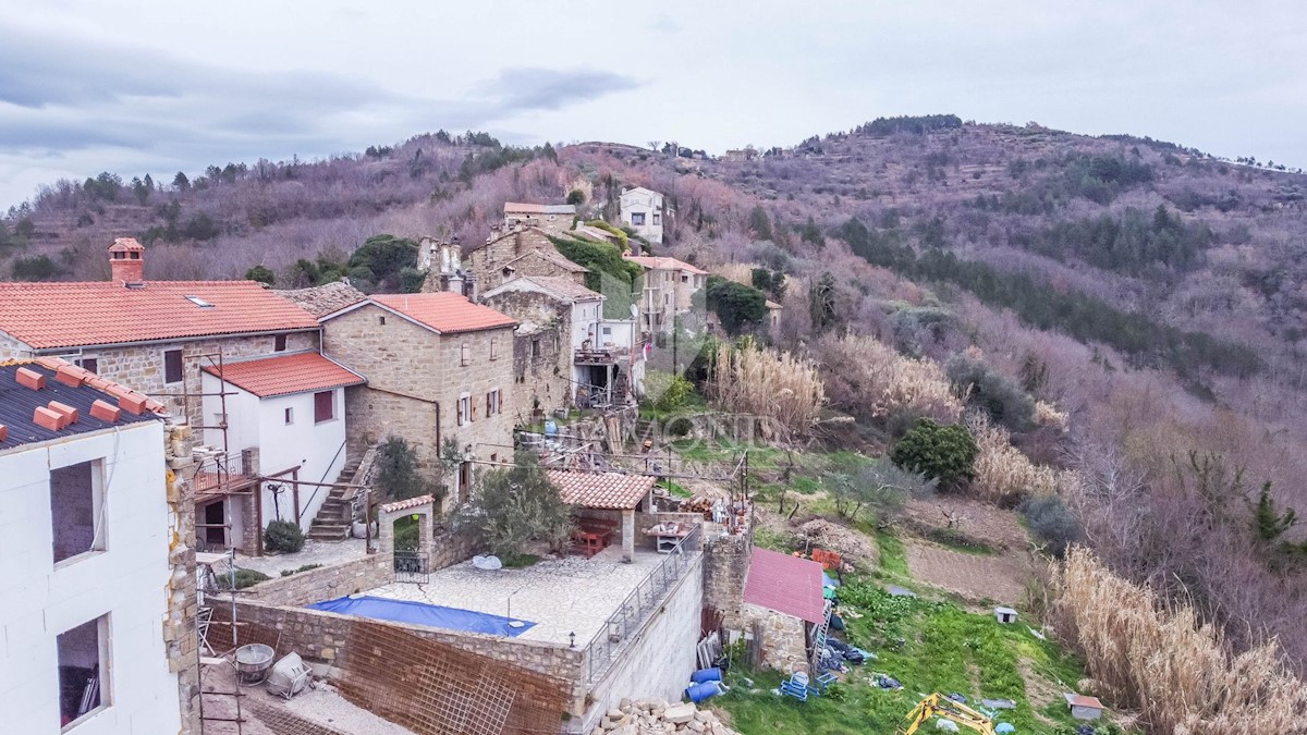 Motovun, Kamnita hiša s panoramskim pogledom na Motovun!