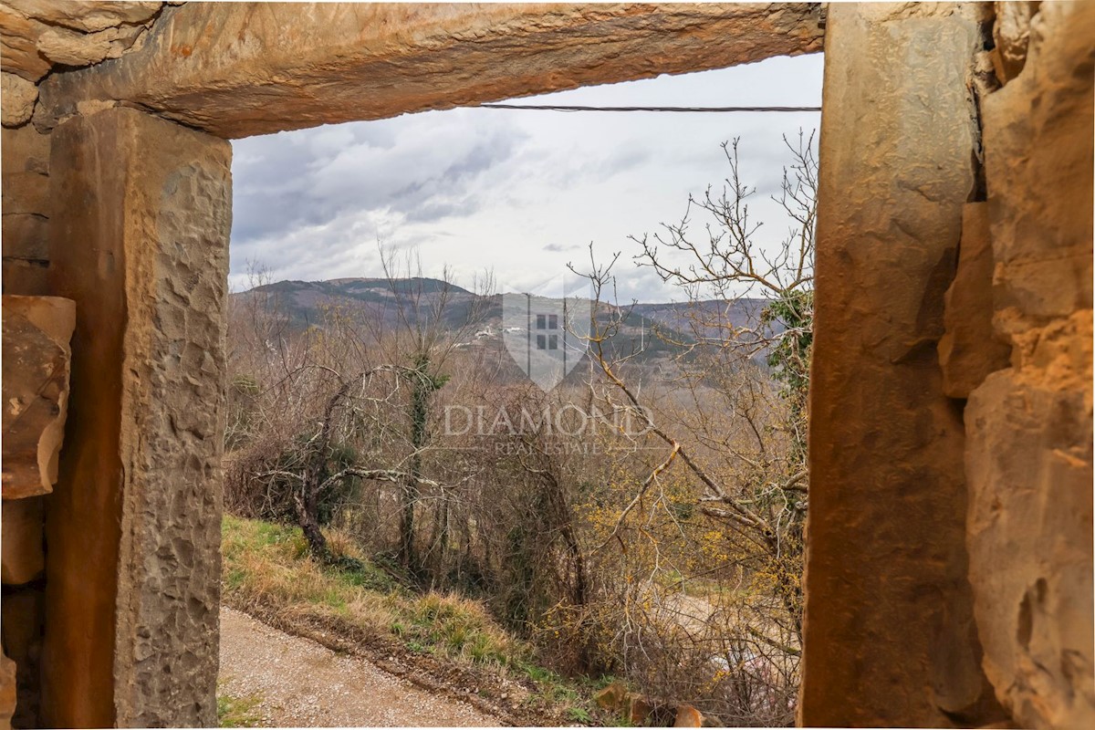 Motovun, Kamnita hiša s panoramskim pogledom na Motovun!