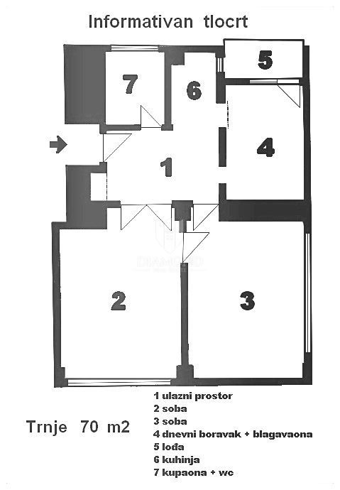 Apartmaj Kruge, Trnje, 68,98m2