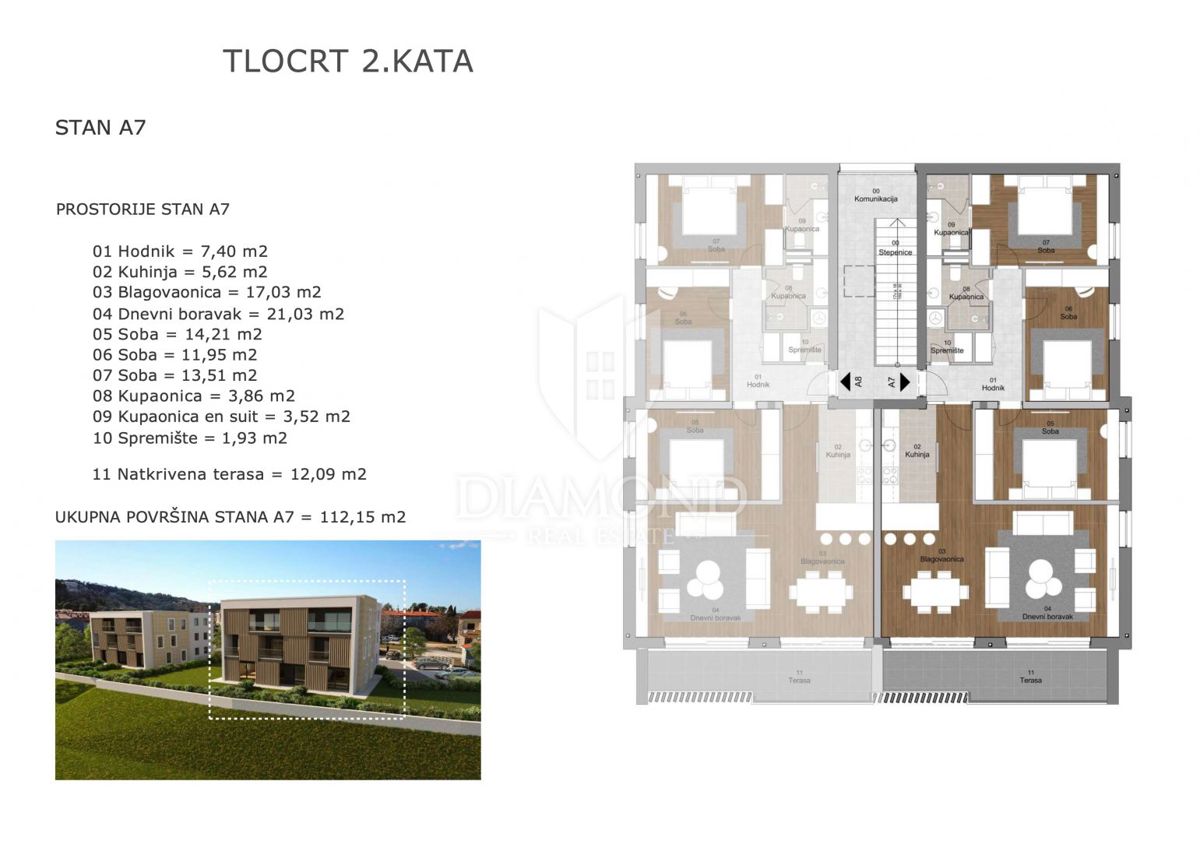 Apartmaj Labin, 112,15m2