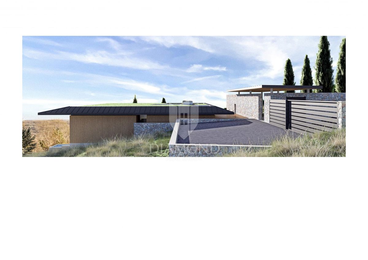 Buje, Krasica, zemljišče 2.000 m² z odprtim razgledom in projektom!